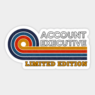 Funny Retro Vintage Sunset Account Executive Design  Gift Ideas Humor Sticker